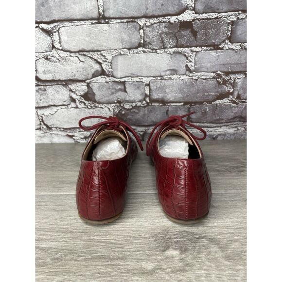 Fitflop Red Croco Leather Lace Up Comfort Oxfords Shoes Women Sz 7M US/38EU - Picture 4 of 16